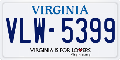 VA license plate VLW5399