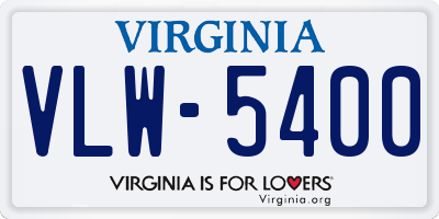 VA license plate VLW5400