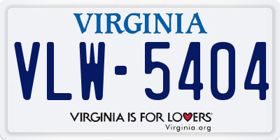 VA license plate VLW5404