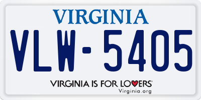 VA license plate VLW5405