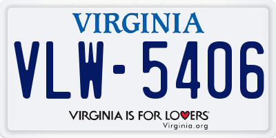 VA license plate VLW5406