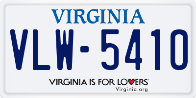 VA license plate VLW5410