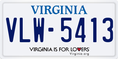 VA license plate VLW5413