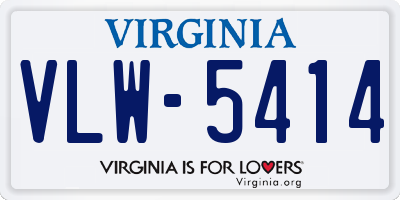 VA license plate VLW5414