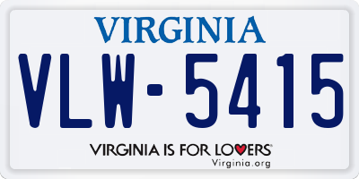 VA license plate VLW5415