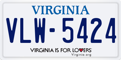 VA license plate VLW5424