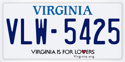 VA license plate VLW5425