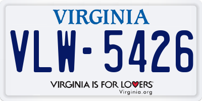 VA license plate VLW5426