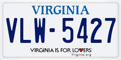 VA license plate VLW5427