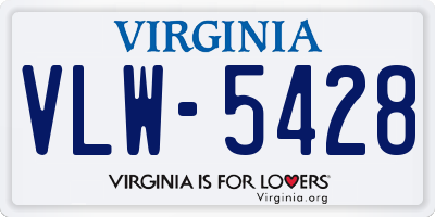 VA license plate VLW5428