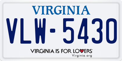 VA license plate VLW5430