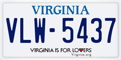 VA license plate VLW5437