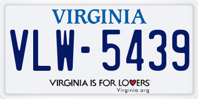 VA license plate VLW5439