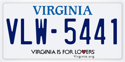 VA license plate VLW5441