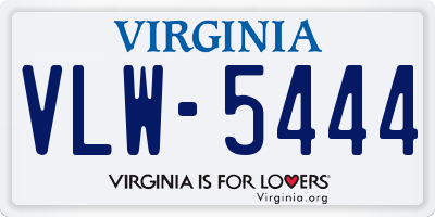 VA license plate VLW5444