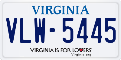 VA license plate VLW5445