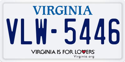 VA license plate VLW5446