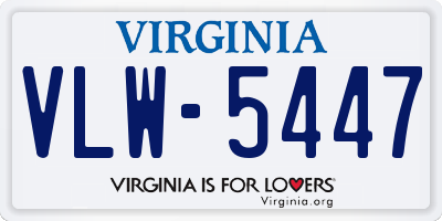 VA license plate VLW5447