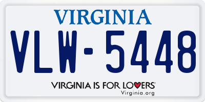 VA license plate VLW5448