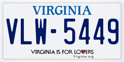 VA license plate VLW5449