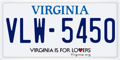 VA license plate VLW5450