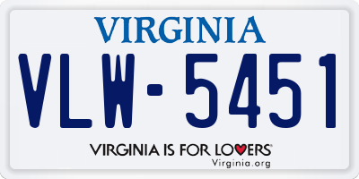 VA license plate VLW5451