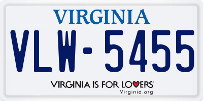 VA license plate VLW5455