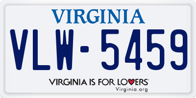 VA license plate VLW5459