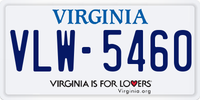 VA license plate VLW5460