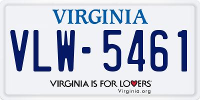 VA license plate VLW5461