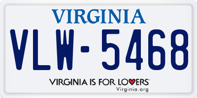 VA license plate VLW5468