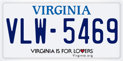 VA license plate VLW5469