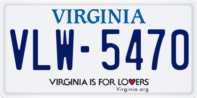 VA license plate VLW5470