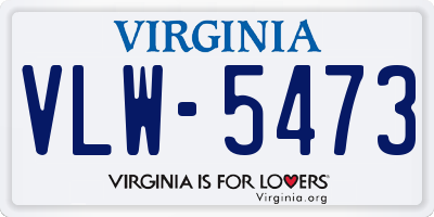 VA license plate VLW5473