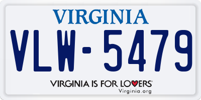 VA license plate VLW5479