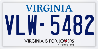VA license plate VLW5482