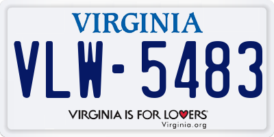 VA license plate VLW5483