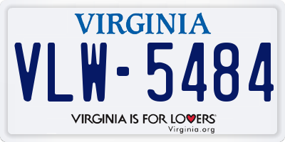 VA license plate VLW5484