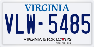 VA license plate VLW5485