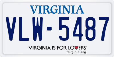 VA license plate VLW5487