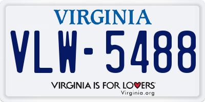 VA license plate VLW5488