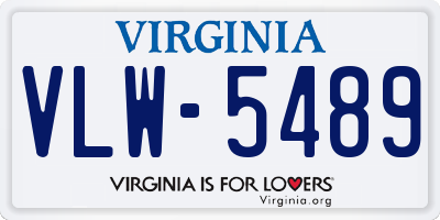 VA license plate VLW5489