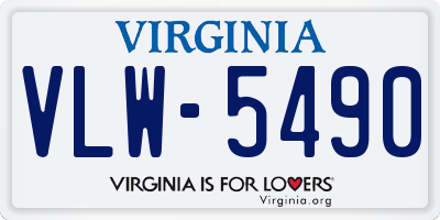 VA license plate VLW5490