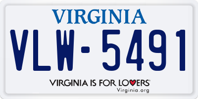 VA license plate VLW5491