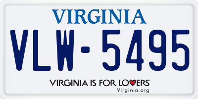 VA license plate VLW5495