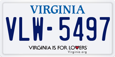 VA license plate VLW5497