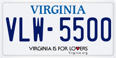 VA license plate VLW5500