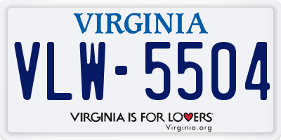 VA license plate VLW5504