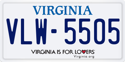 VA license plate VLW5505