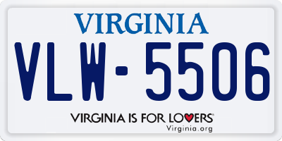 VA license plate VLW5506